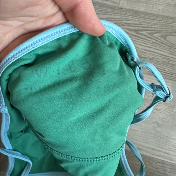 Wilo Green and Blue Longline Strappy Sports Bra Medium - Picture 4 of 8